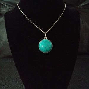 Sterling Silver Green Turquoise Pendant